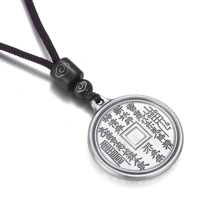 Collier pendentif en argent sterling 999 Buddha Stones, Tai Chi, Yin Yang, Bagua, motif fantômes des montagnes, pour dépenser de l'argent - image 4