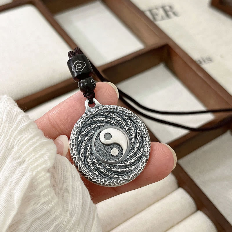 Collier pendentif en argent sterling 999 Buddha Stones, Tai Chi, Yin Yang, Bagua, motif fantômes des montagnes, pour dépenser de l'argent - image 12