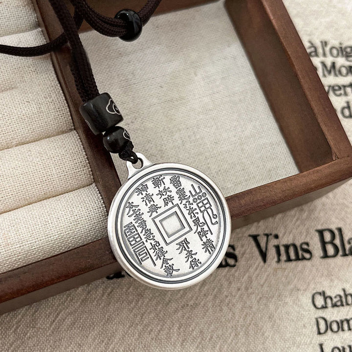Collier pendentif en argent sterling 999 Buddha Stones, Tai Chi, Yin Yang, Bagua, motif fantômes des montagnes, pour dépenser de l'argent - image 19
