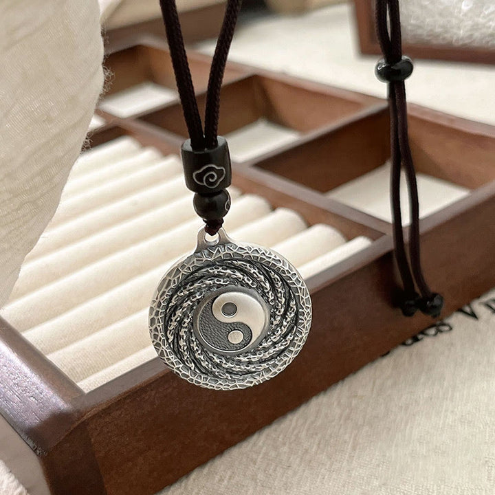 Collier pendentif en argent sterling 999 Buddha Stones, Tai Chi, Yin Yang, Bagua, motif fantômes des montagnes, pour dépenser de l'argent - image 16