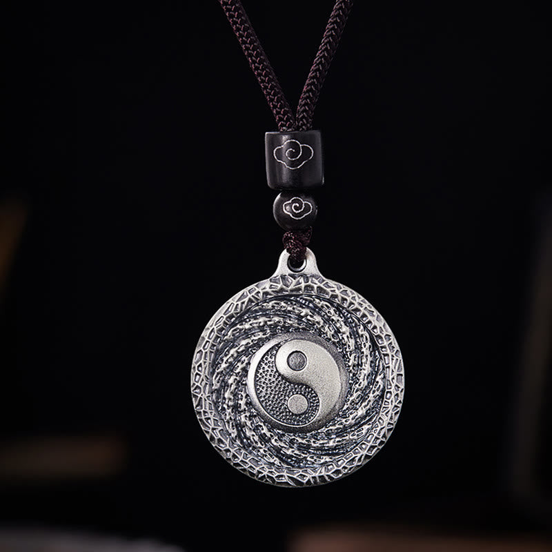 Collier pendentif en argent sterling 999 Buddha Stones, Tai Chi, Yin Yang, Bagua, motif fantômes des montagnes, pour dépenser de l'argent - image 20