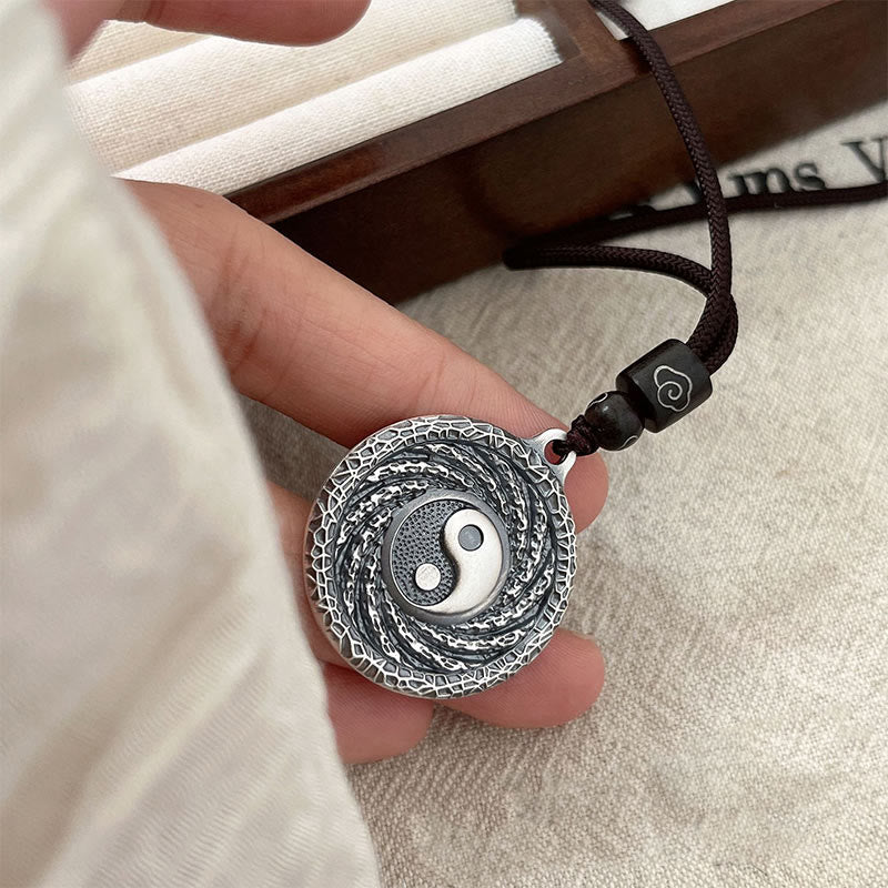 Collier pendentif en argent sterling 999 Buddha Stones, Tai Chi, Yin Yang, Bagua, motif fantômes des montagnes, pour dépenser de l'argent - image 17