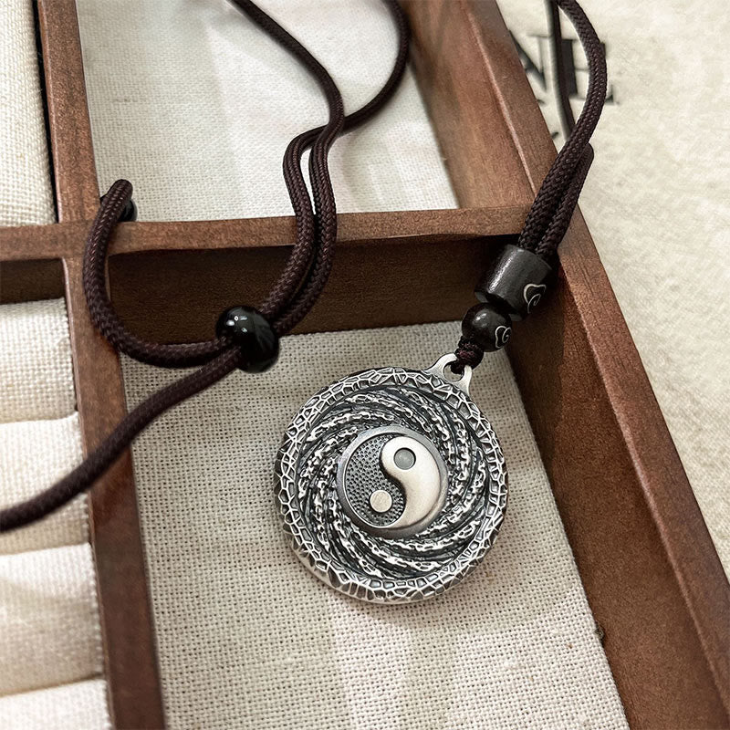Collier pendentif en argent sterling 999 Buddha Stones, Tai Chi, Yin Yang, Bagua, motif fantômes des montagnes, pour dépenser de l'argent - image 17