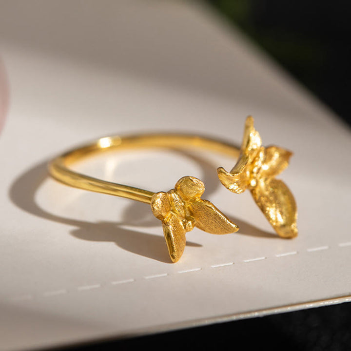 Bague d'amour papillon en argent sterling 925 avec Buddha Stones - image 6