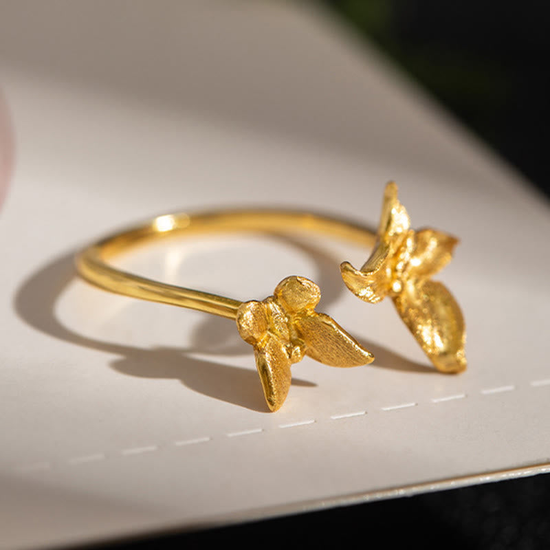 Bague d'amour papillon en argent sterling 925 avec Buddha Stones - image 6