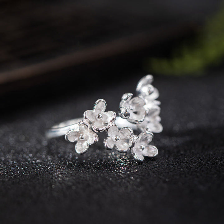 Bague Osmanthus Fragrans en argent sterling 925 avec Buddha Stones - Argent - image 3