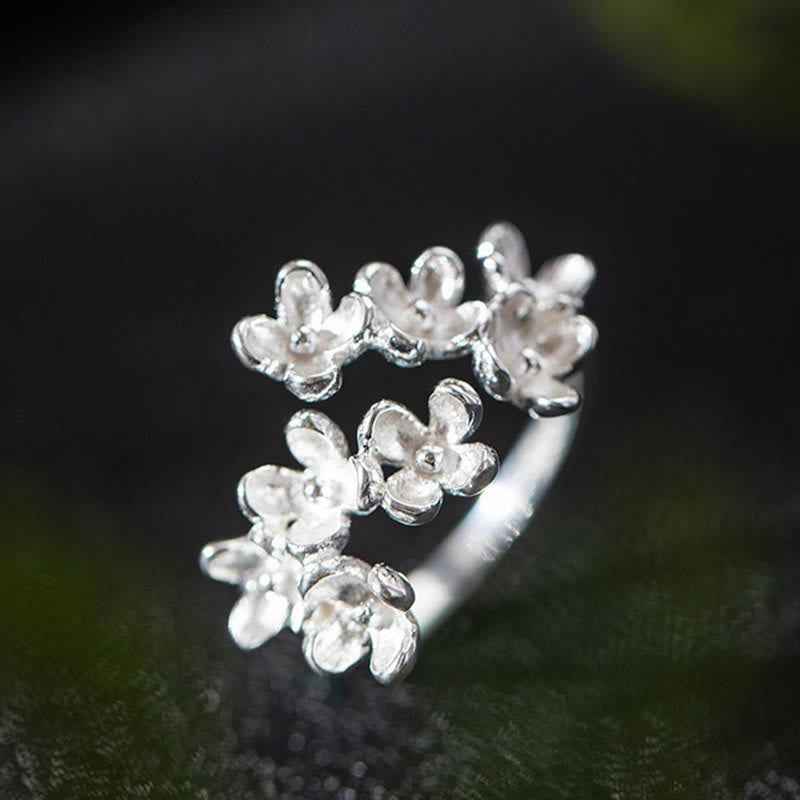 Bague Osmanthus Fragrans en argent sterling 925 avec Buddha Stones - image 6