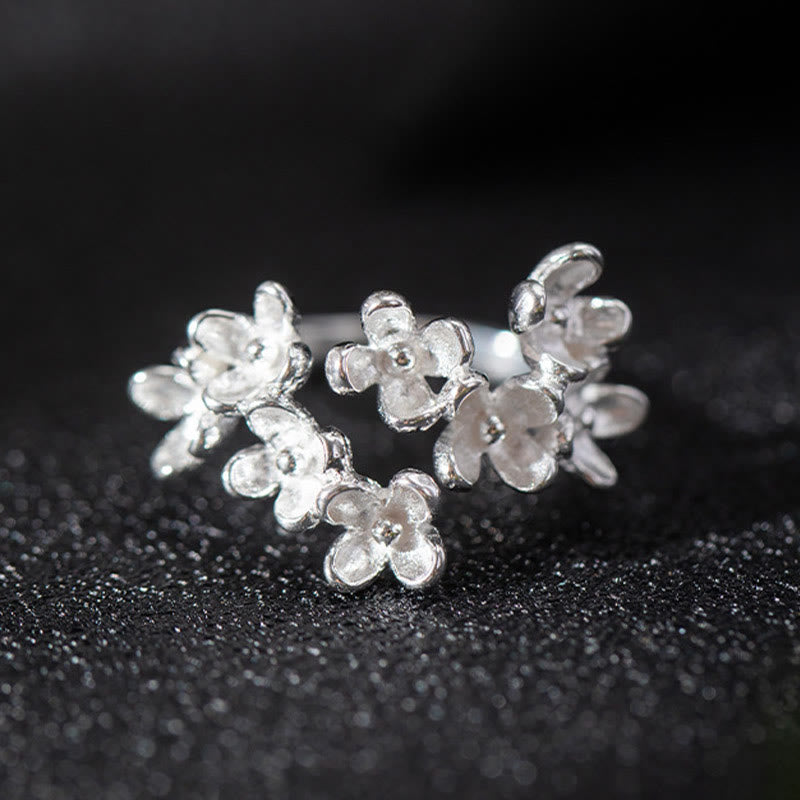 Bague Osmanthus Fragrans en argent sterling 925 avec Buddha Stones - image 7