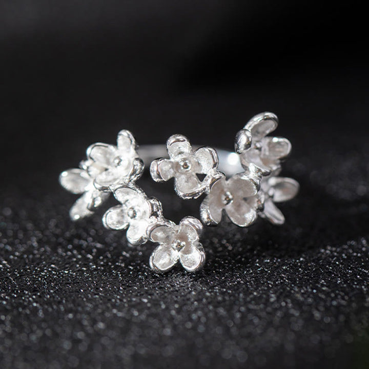 Bague Osmanthus Fragrans en argent sterling 925 avec Buddha Stones - image 7