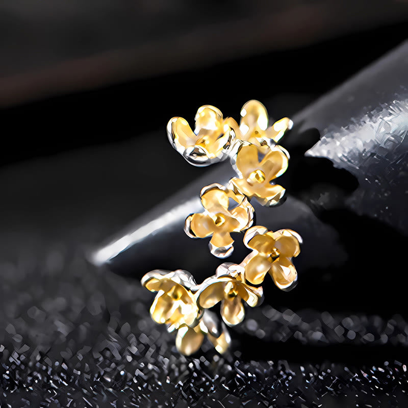 Bague Osmanthus Fragrans en argent sterling 925 avec Buddha Stones - image 9