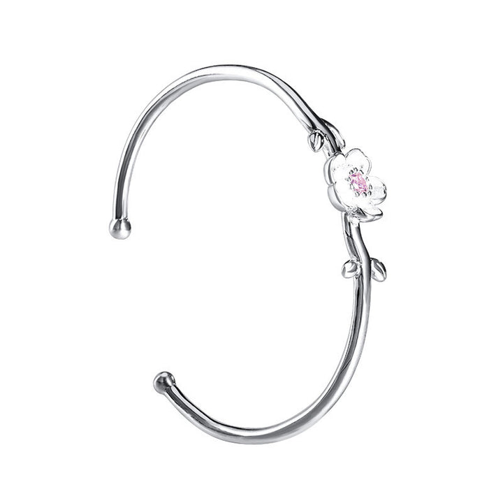 Bracelet porte-bonheur en argent sterling 925 avec Buddha Stones et fleurs de cerisier