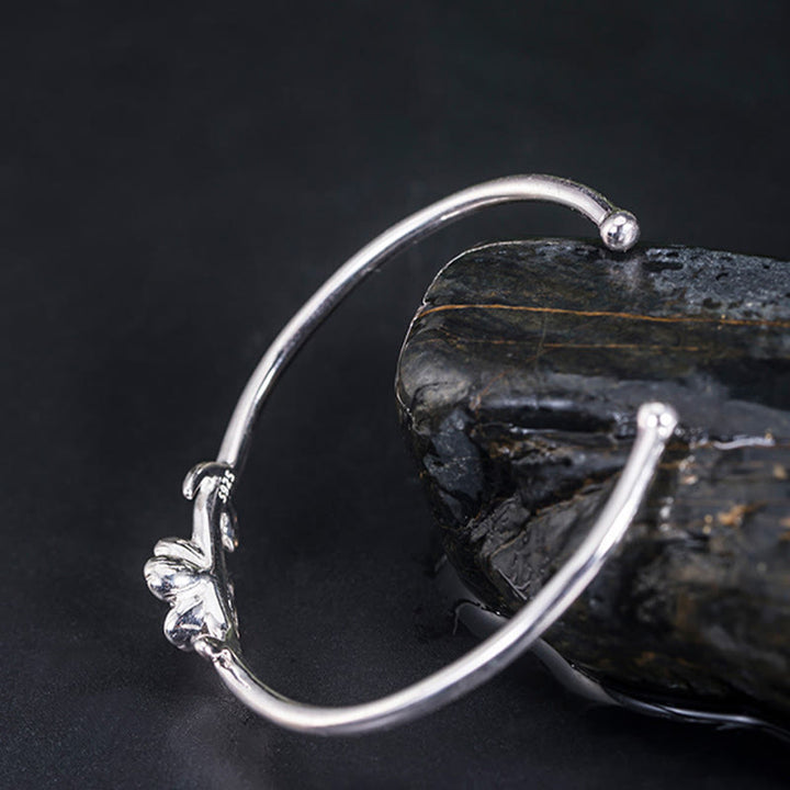Bracelet porte-bonheur en argent sterling 925 avec Buddha Stones et fleurs de cerisier