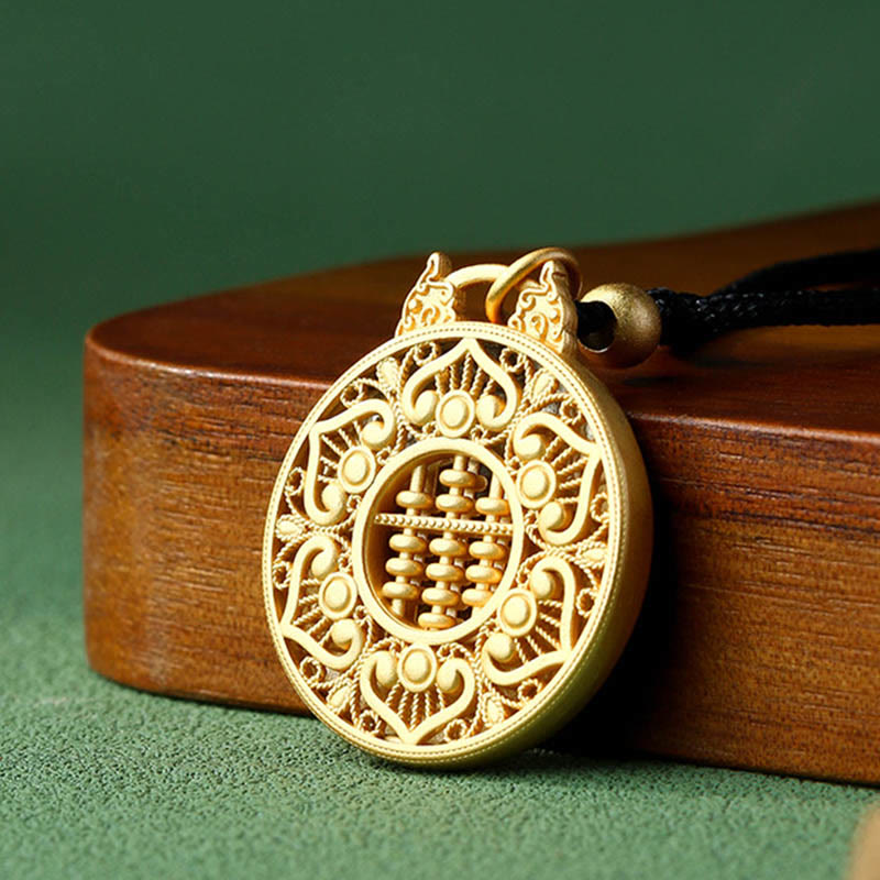 Collier avec pendentif en cuivre plaqué or représentant un poisson Koi et des Buddha Stones - image 2