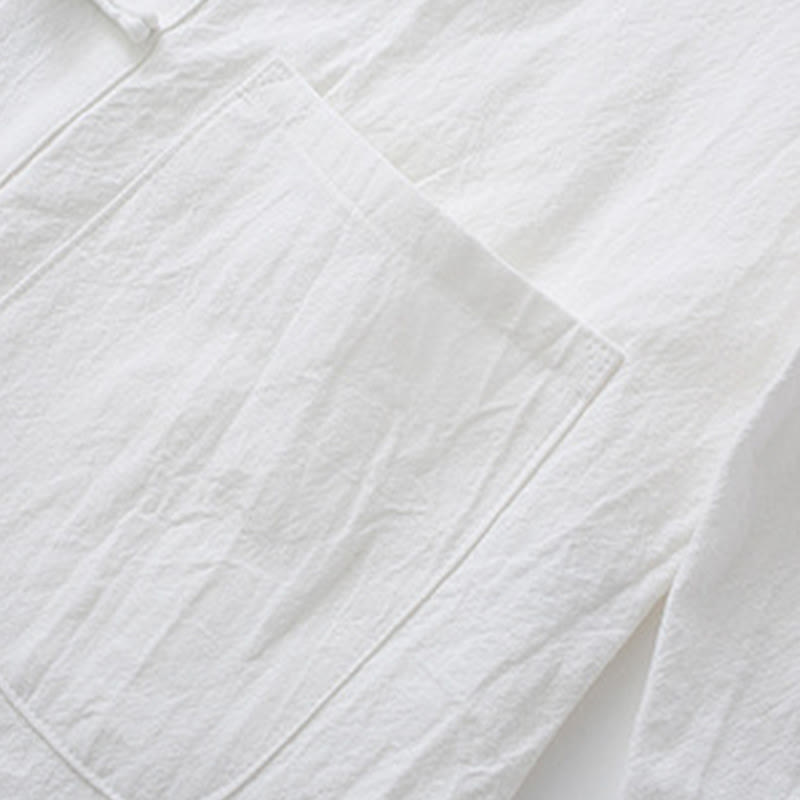 Chemise à manches longues et pantalon pour homme avec boutons de grenouille et Buddha Stones