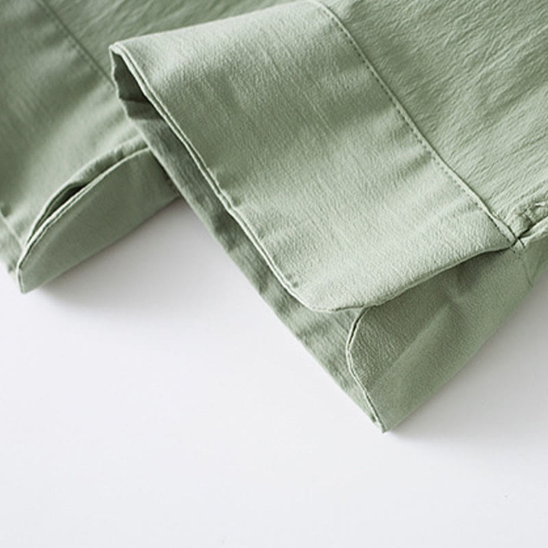 Chemise à manches trois-quarts et pantalon à boutons de grenouille Buddha Stones pour homme - image 9