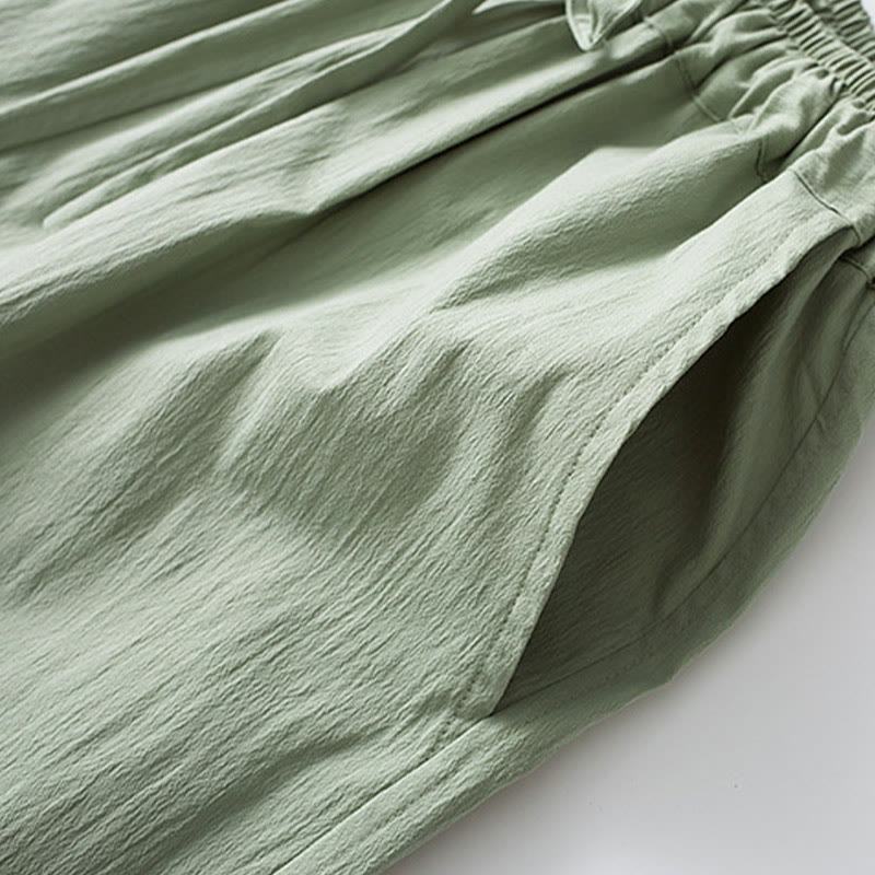 Chemise à manches trois-quarts et pantalon à boutons de grenouille Buddha Stones pour homme - image 18