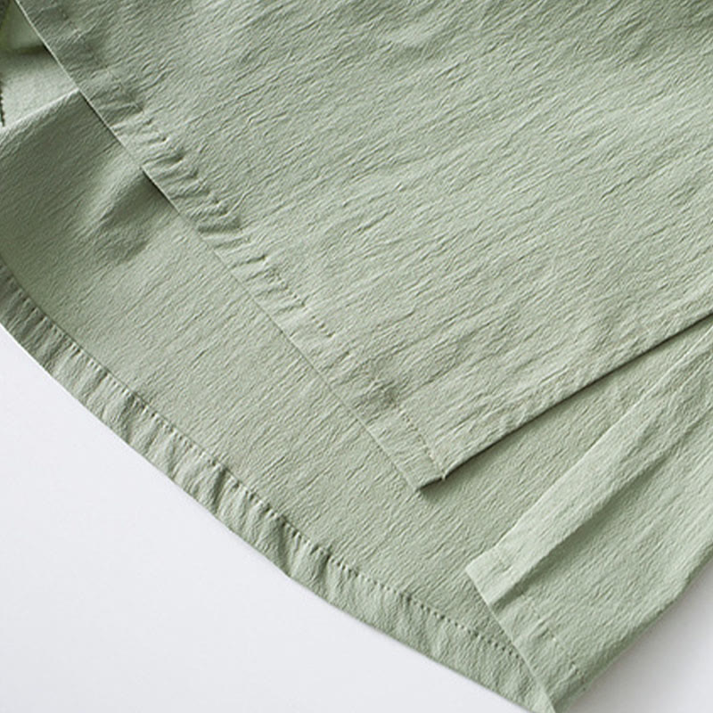 Chemise à manches trois-quarts et pantalon à boutons de grenouille Buddha Stones pour homme - image 15