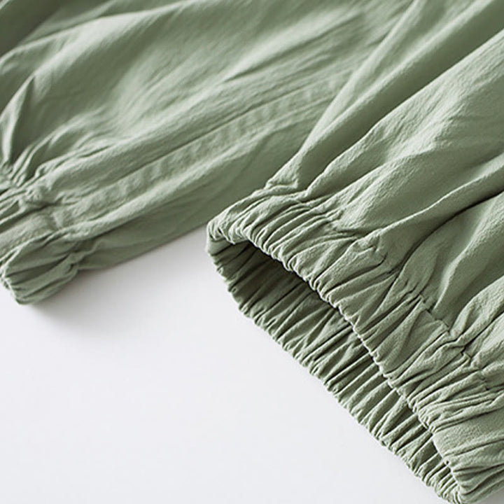 Chemise à manches trois-quarts et pantalon à boutons de grenouille Buddha Stones pour homme - image 13