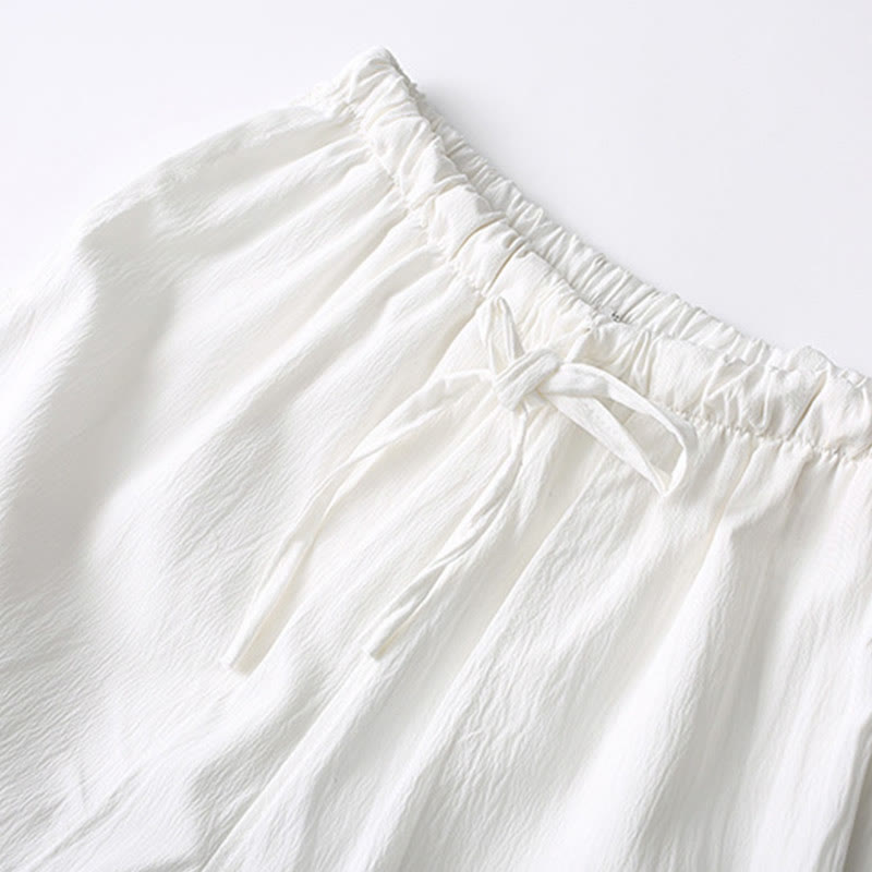 Chemise à manches courtes et pantalon large à boutons de grenouille Buddha Stones Tang pour homme - image 14