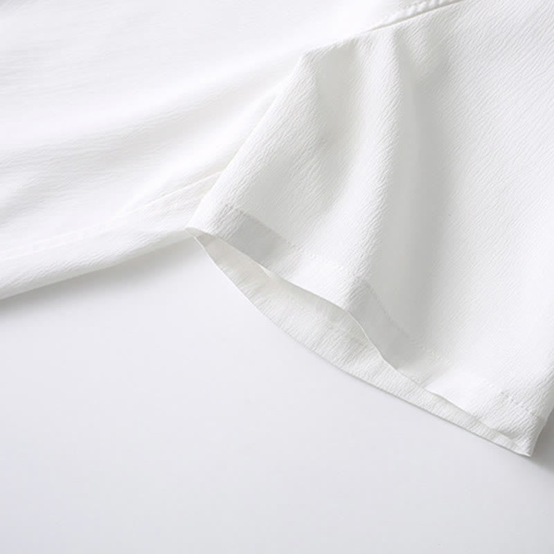 Chemise à manches courtes et pantalon large à boutons de grenouille Buddha Stones Tang pour homme - image 13