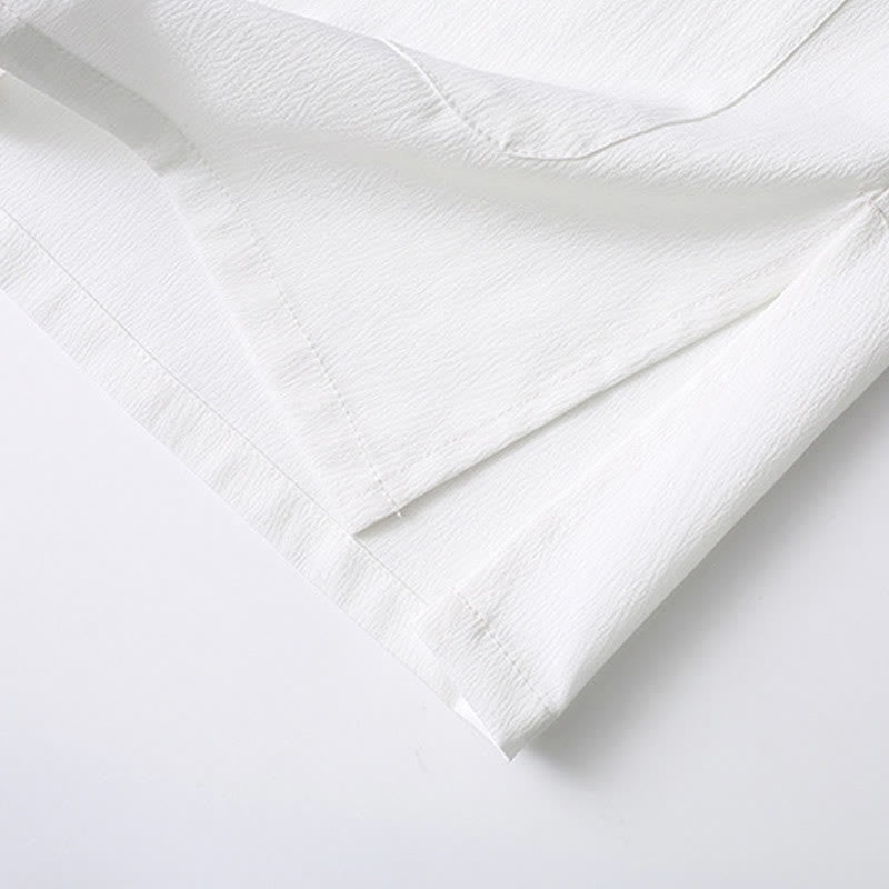 Chemise à manches courtes et pantalon large à boutons de grenouille Buddha Stones Tang pour homme - image 11