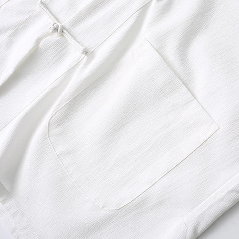 Chemise à manches courtes et pantalon large à boutons de grenouille Buddha Stones Tang pour homme - image 10