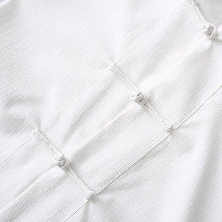 Chemise à manches courtes et pantalon large à boutons de grenouille Buddha Stones Tang pour homme - image 9