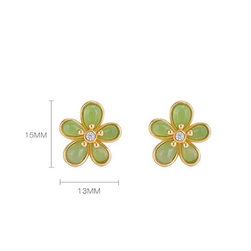 Buddha Stones et jade Hetian en forme de fleur