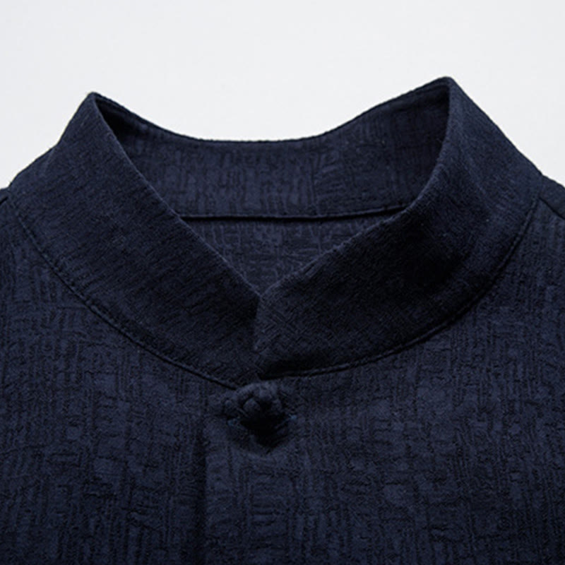 Veste en coton et lin pour homme, couleur unie, style chinois, Buddha Stones - image 18