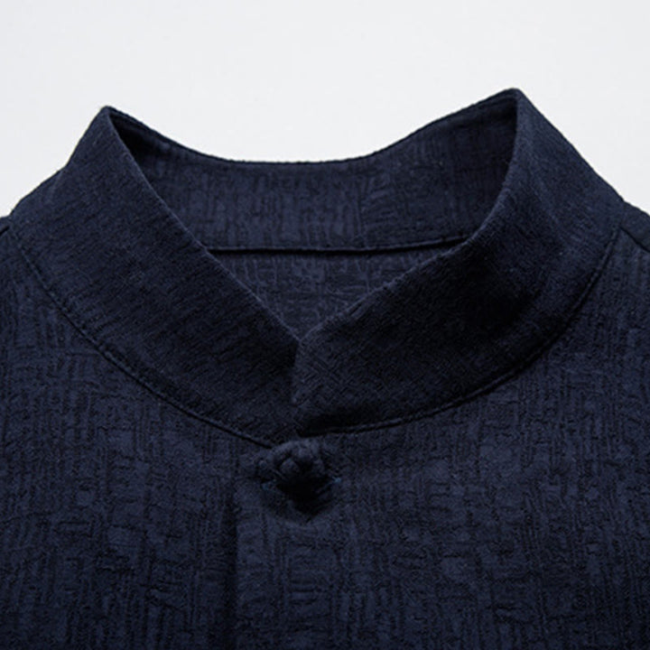 Veste en coton et lin pour homme, couleur unie, style chinois, Buddha Stones - image 18