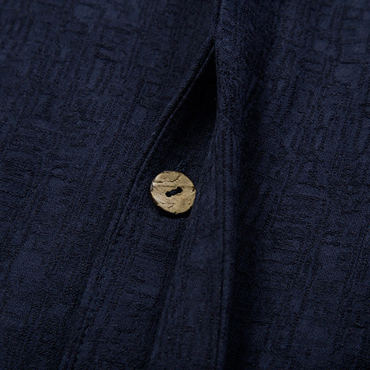 Veste en coton et lin pour homme, couleur unie, style chinois, Buddha Stones - image 22