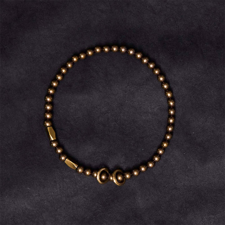 Bracelet couple design perles en cuivre et laiton Buddha Stones Wealth Self Care - image 4