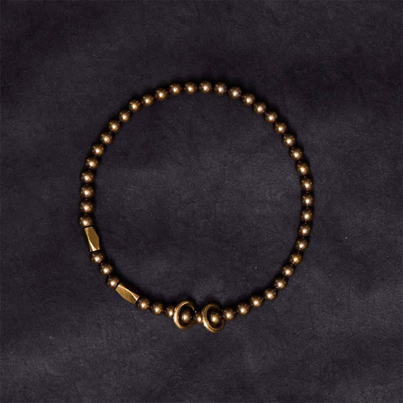 Bracelet couple design perles en cuivre et laiton Buddha Stones Wealth Self Care - image 3