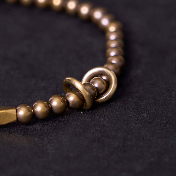 Bracelet couple design perles en cuivre et laiton Buddha Stones Wealth Self Care - image 2