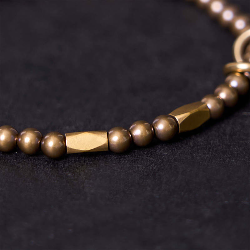 Bracelet couple design perles en cuivre et laiton Buddha Stones Wealth Self Care - image 7