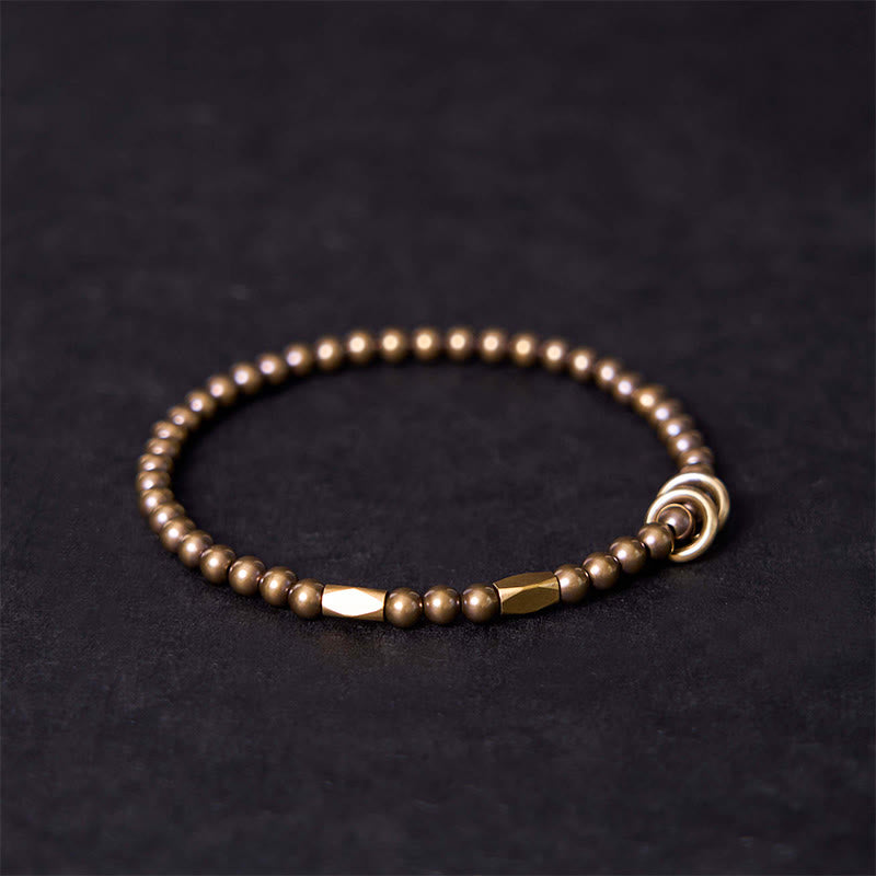 Bracelet couple design perles en cuivre et laiton Buddha Stones Wealth Self Care - image 1