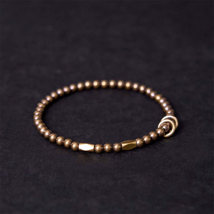 Bracelet couple design perles en cuivre et laiton Buddha Stones Wealth Self Care - image 1