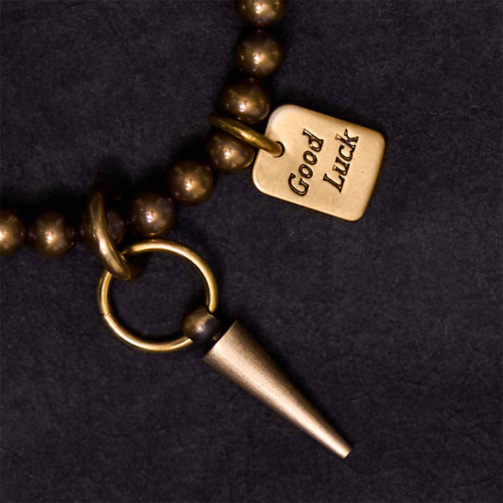 Bracelet d'équilibre de la fortune avec perles en cuivre et laiton vintage Buddha Stones - image 4