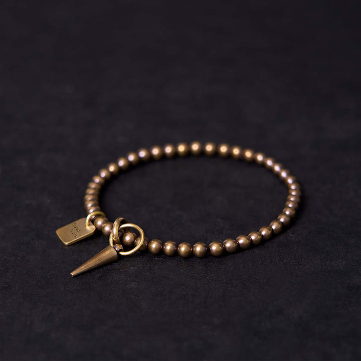 Bracelet d'équilibre de la fortune avec perles en cuivre et laiton vintage Buddha Stones - image 3