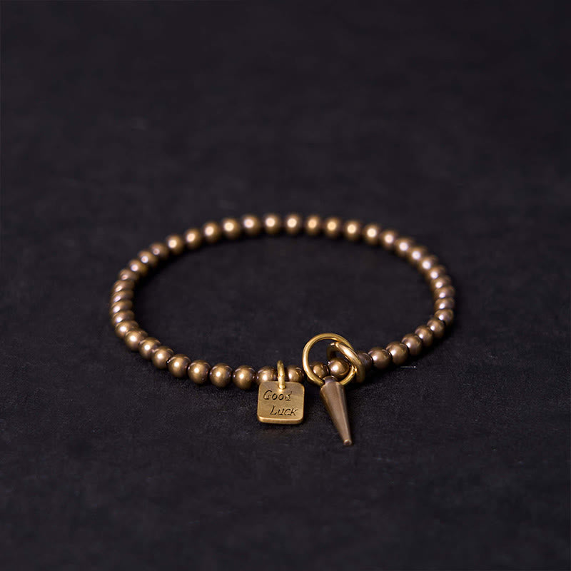 Bracelet d'équilibre de la fortune avec perles en cuivre et laiton vintage Buddha Stones - 19-20 cm - image 1