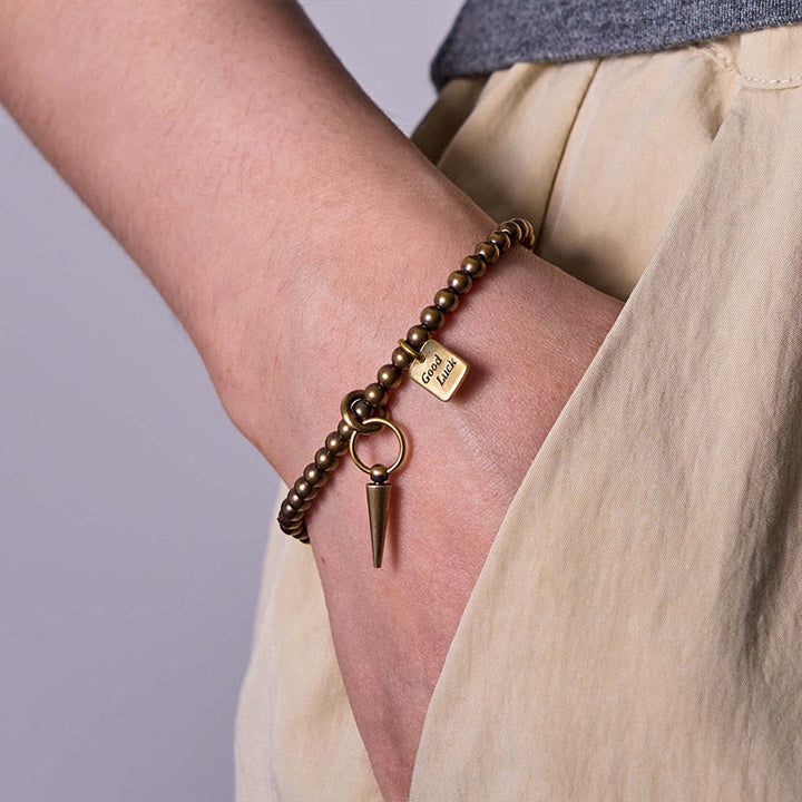 Bracelet d'équilibre de la fortune avec perles en cuivre et laiton vintage Buddha Stones - image 6