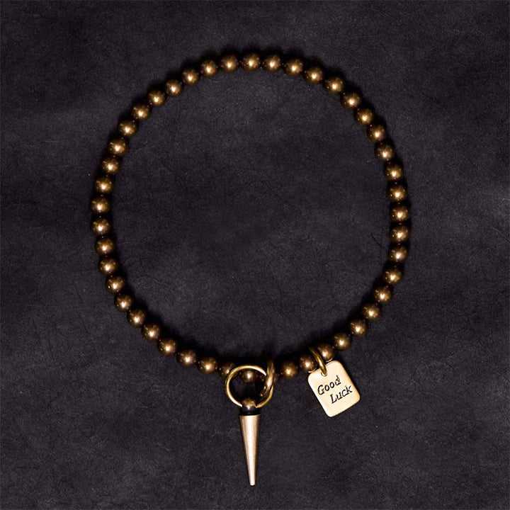 Bracelet d'équilibre de la fortune avec perles en cuivre et laiton vintage Buddha Stones - image 2