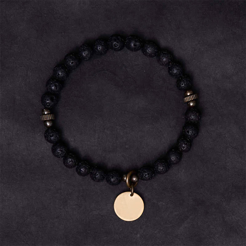 Bracelet de guérison apaisant en perles de pierre de lave naturelle Buddha Stones - image 2