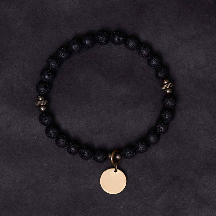 Bracelet de guérison apaisant en perles de pierre de lave naturelle Buddha Stones - image 2