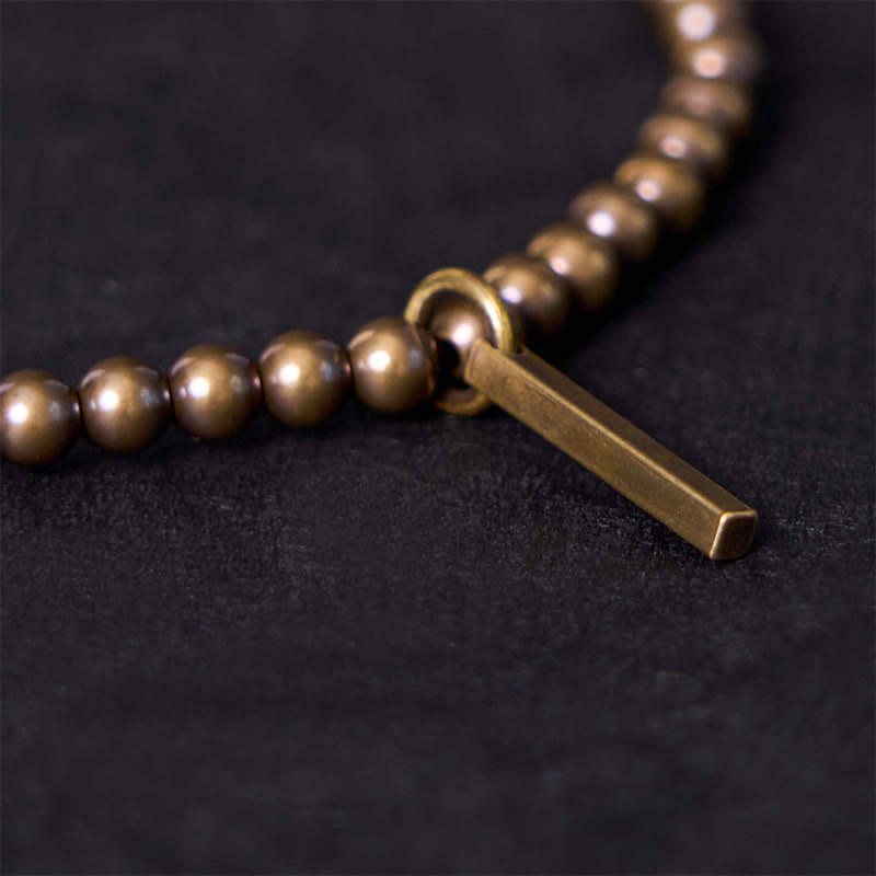 Bracelet de guérison et d'auto-soin en perles de cuivre et de laiton pur avec Buddha Stones - image 4