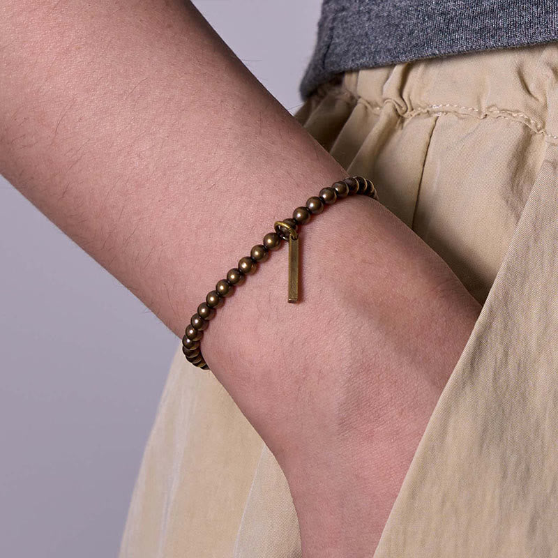 Bracelet de guérison et d'auto-soin en perles de cuivre et de laiton pur avec Buddha Stones - image 6