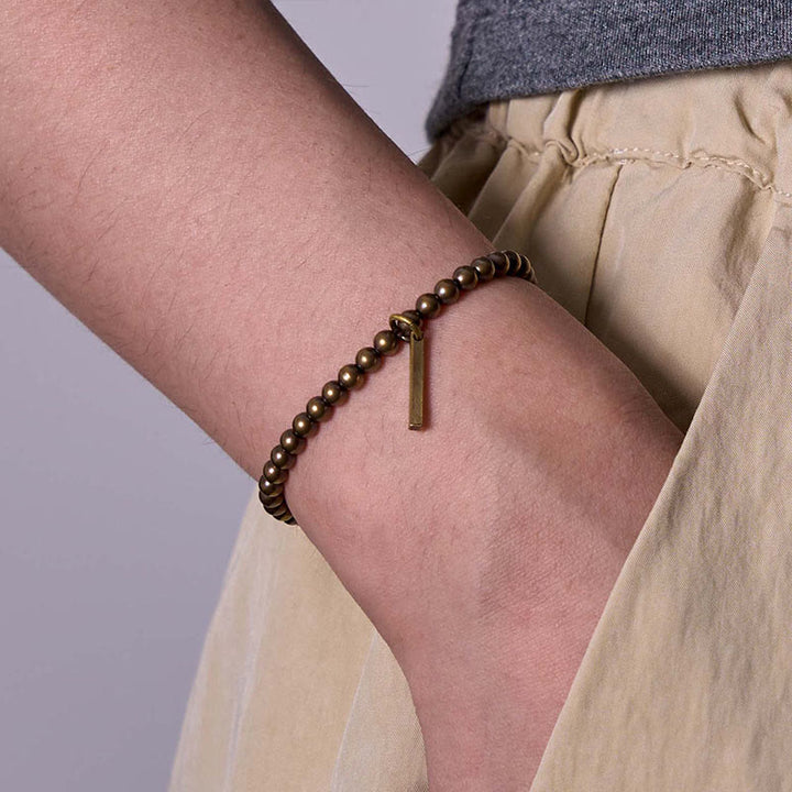 Bracelet de guérison et d'auto-soin en perles de cuivre et de laiton pur avec Buddha Stones - image 6