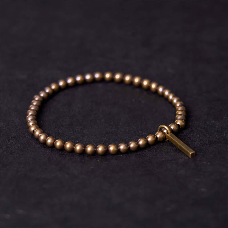 Bracelet de guérison et d'auto-soin en perles de cuivre et de laiton pur avec Buddha Stones - 20-21 cm - image 1
