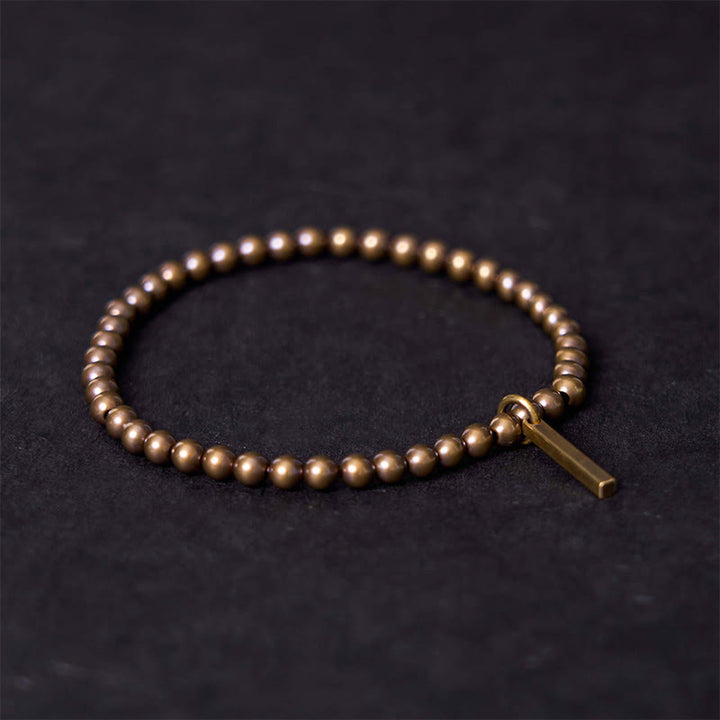 Bracelet de guérison et d'auto-soin en perles de cuivre et de laiton pur avec Buddha Stones - 20-21 cm - image 1
