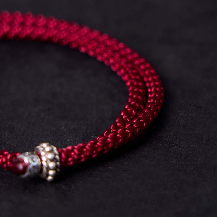 Bracelet de force avec breloque amulette en argent sterling 925 Buddha Stones et éléphant en sécurité et en bonne santé